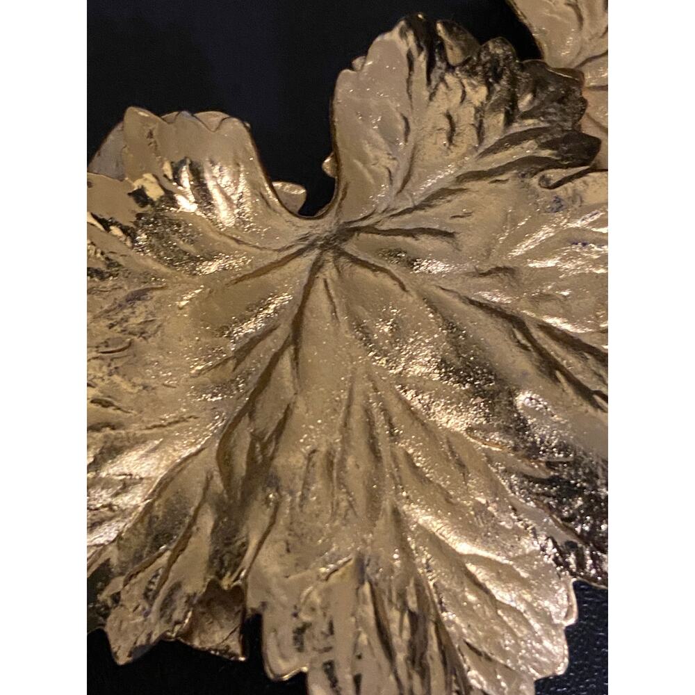 VTG Napier Gold Tone Leaf Statement Necklace Botanical Leaf Bib Necklace - Picture 10 of 14